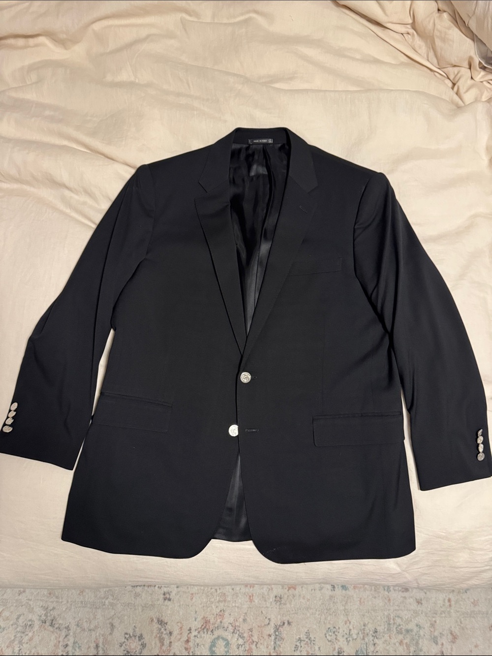 RL Purple Label size 46R Men's Black Single-Breasted Sport Coat with Notch Lapel